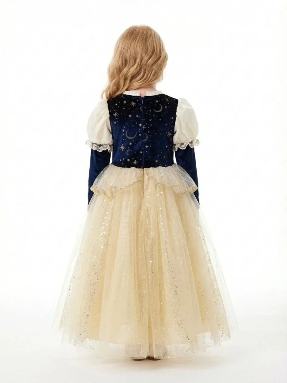 Snow White Inspired Princess Dress Navy Red Gold Sparkle Costume Gown (Size 5)
